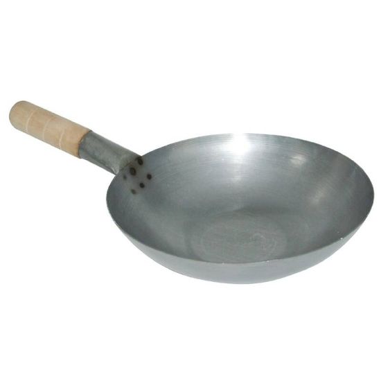 Vogue Mild Steel Wok Flat Base 356mm URO K297 Vogue Mild Steel Wok Flat Base 356mm URO K297