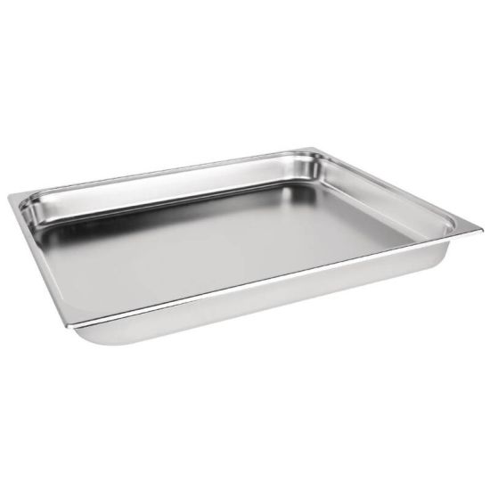 Vogue Stainless Steel 2/1 Double Size Gastronorm Pan 65mm URO K802 Vogue Stainless Steel 2/1 Double Size Gastronorm Pan 65mm URO K802