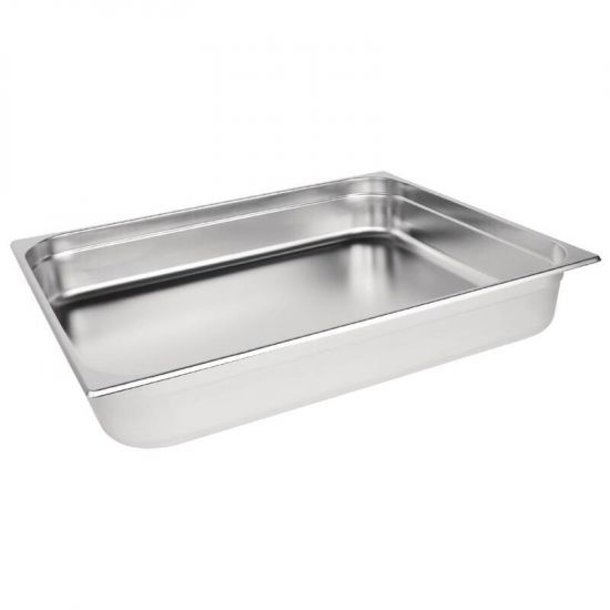 Vogue Stainless Steel 2/1 Double Size Gastronorm Pan 100mm URO K804