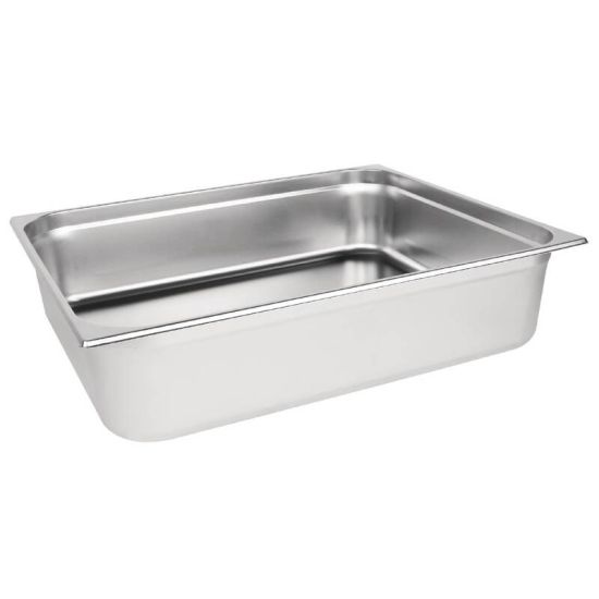 Vogue Stainless Steel 2/1 Double Size Gastronorm Pan 150mm URO K807 Vogue Stainless Steel 2/1 Double Size Gastronorm Pan 150mm URO K807