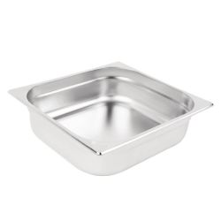 Vogue Stainless Steel 2/3 Gastronorm Pan 100mm Vogue Stainless Steel 2/3 Gastronorm Pan 100mm