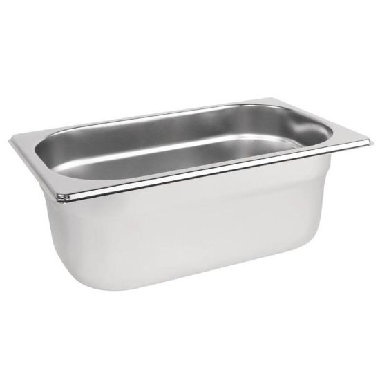 Vogue Stainless Steel 1/4 Gastronorm Pan 100mm URO K819 Vogue Stainless Steel 1/4 Gastronorm Pan 100mm URO K819