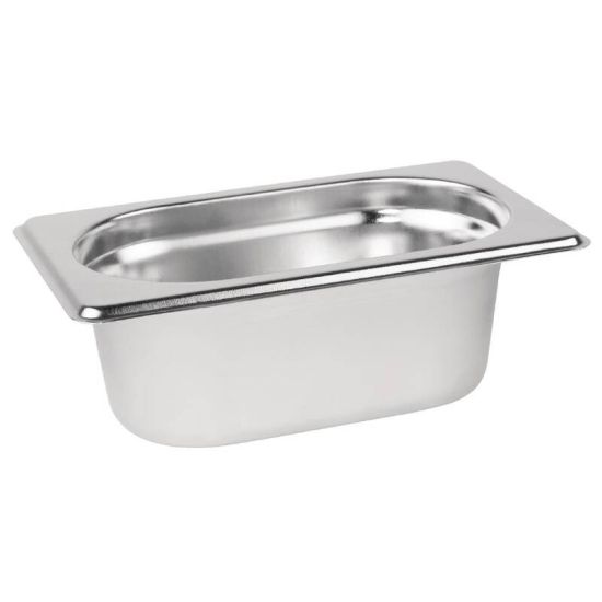 Vogue Stainless Steel 1/9 Gastronorm Pan 65mm URO K824 Vogue Stainless Steel 1/9 Gastronorm Pan 65mm URO K824