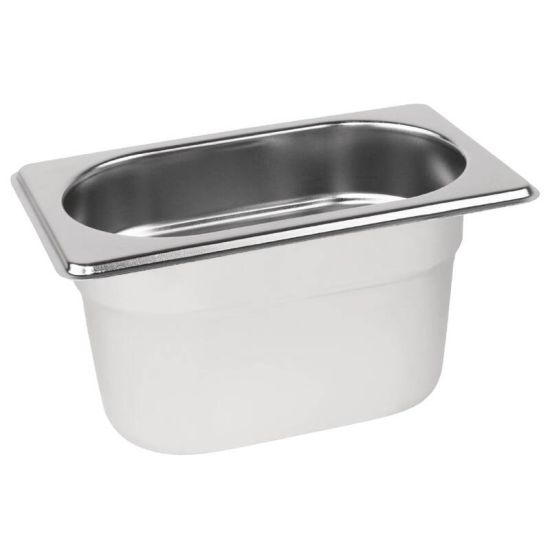 Vogue Stainless Steel 1/9 Gastronorm Pan 100mm URO K825 Vogue Stainless Steel 1/9 Gastronorm Pan 100mm URO K825