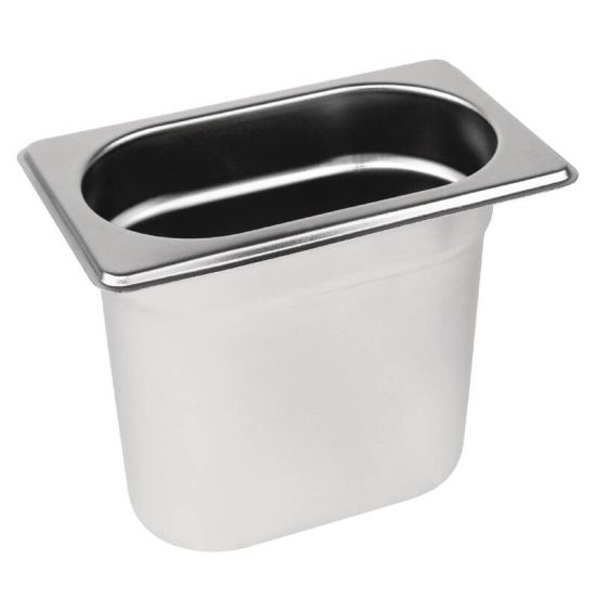 Vogue Stainless Steel 1/9 Gastronorm Pan 150mm URO K826 Vogue Stainless Steel 1/9 Gastronorm Pan 150mm URO K826