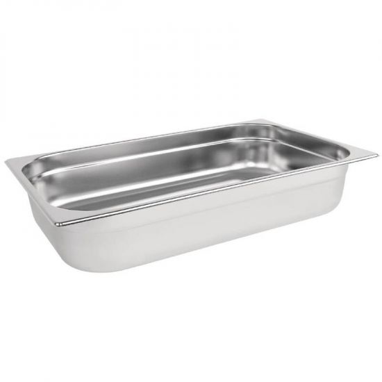 Vogue Stainless Steel 1/1 Gastronorm Pan 100mm URO K923