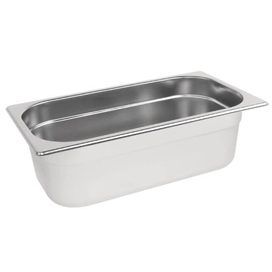 Vogue Stainless Steel 1/3 Gastronorm Pan 100mm URO K933 Vogue Stainless Steel 1/3 Gastronorm Pan 100mm URO K933
