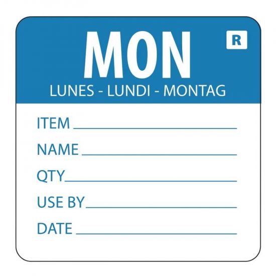 2 Inch Removable Monday Day Of The Week Label URO L066