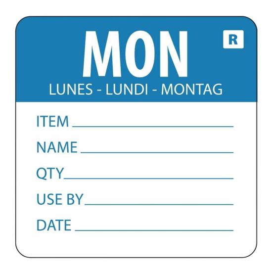 2 Inch Removable Monday Day Of The Week Label URO L066