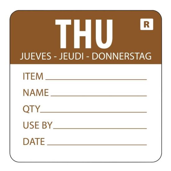 2 Inch Removable Thursday Day Of The Week Label URO L069 2 Inch Removable Thursday Day Of The Week Label URO L069