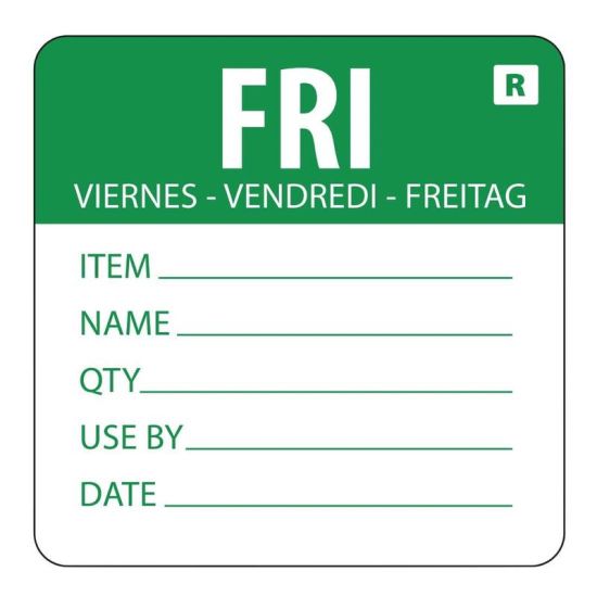 2 Inch Removable Friday Day Of The Week Label URO L070 2 Inch Removable Friday Day Of The Week Label URO L070