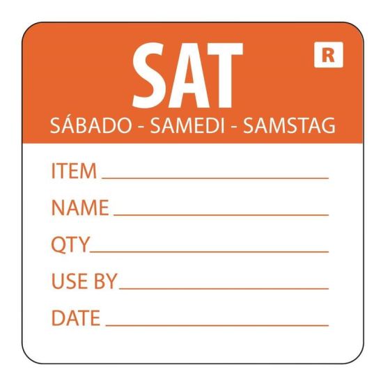 2 Inch Removable Saturday Day Of The Week Label URO L071 2 Inch Removable Saturday Day Of The Week Label URO L071