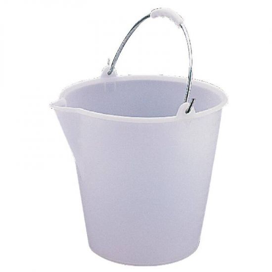 Jantex Heavy Duty Plastic Bucket White 12Ltr URO L571