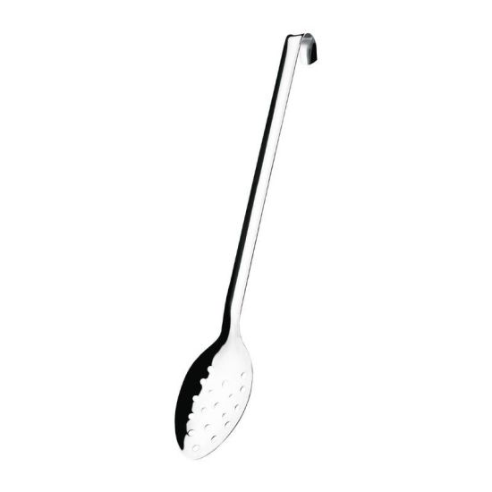 Vogue Long Perforated Spoon With Hook 16in URO L672 Vogue Long Perforated Spoon With Hook 16in URO L672