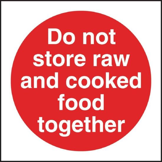 Vogue Do Not Store Raw And Cooked Food Together Sign URO L836