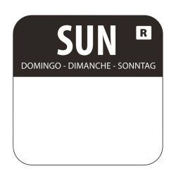 Vogue Removable Colour Coded Food Labels Sunday (Pack of 1000) Vogue Removable Colour Coded Food Labels Sunday (Pack of 1000)