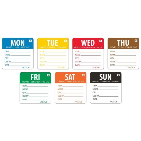 2 Inch Vogue Removable Labels Week Set URO L938 2 Inch Vogue Removable Labels Week Set URO L938