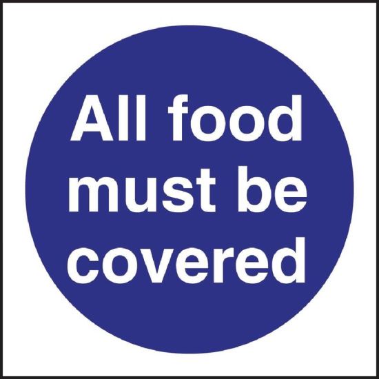 Vogue All Food Must Be Covered Sign URO L953 Vogue All Food Must Be Covered Sign URO L953
