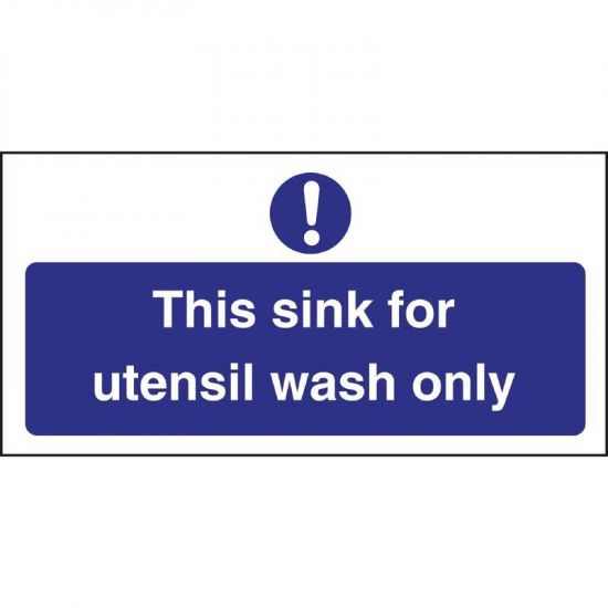 Vogue Utensil Wash Only Sign URO L956
