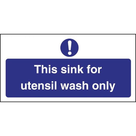 Vogue Utensil Wash Only Sign URO L956