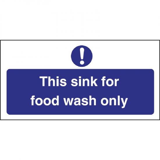 Vogue Food Wash Only Sign URO L961