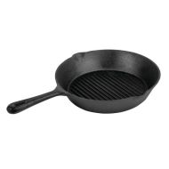 Vogue Round Cast Iron Ribbed Skillet Pan