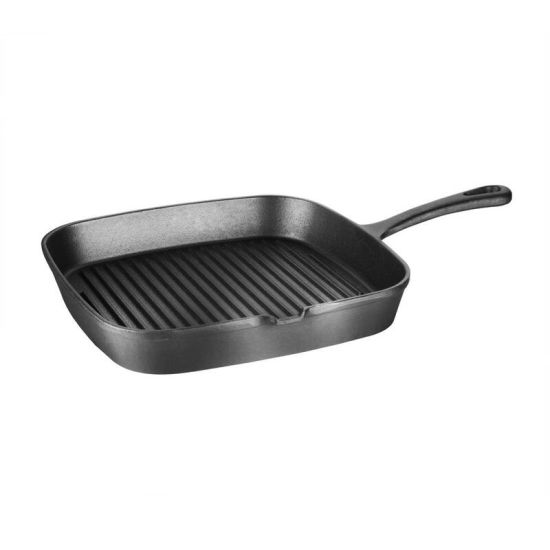 Vogue Square Cast Iron Ribbed Skillet Pan URO M653 Vogue Square Cast Iron Ribbed Skillet Pan URO M653