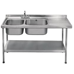 Franke Sissons Self Assembly Stainless Steel Double Sink Right Hand Drainer 1500x600mm