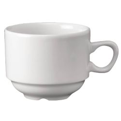Churchill Plain Whiteware Stacking Nova Tea Cups 212ml (Pack Of 24)