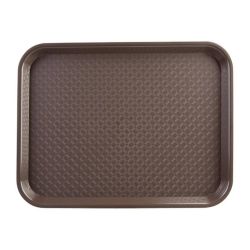 Kristallon Medium Polypropylene Fast Food Tray Brown 415mm
