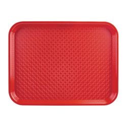 Kristallon Medium Polypropylene Fast Food Tray Red 415mm