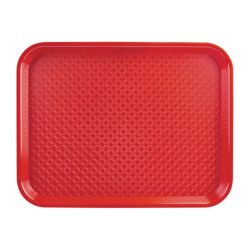 Kristallon Large Polypropylene Fast Food Tray Red 450mm Kristallon Large Polypropylene Fast Food Tray Red 450mm