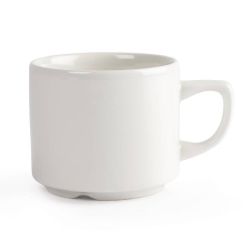 Churchill Plain Whiteware Stacking Maple Tea Cups 199ml (Pack Of 24)