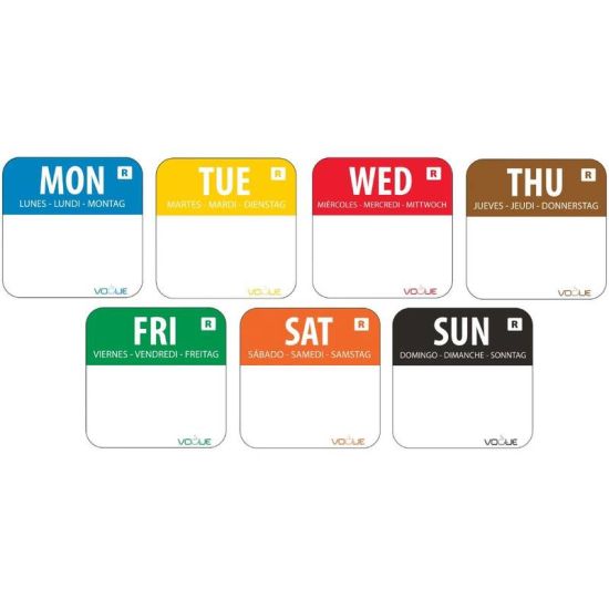Colour Coded 1 inch Food Labels URO S151 Colour Coded 1 inch Food Labels URO S151