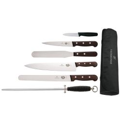 Victorinox 6 Piece Rosewood Knife Set With 20cm Chefs Knife With Wallet Victorinox 6 Piece Rosewood Knife Set With 20cm Chefs Knife With Wallet