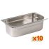 Vogue Stainless Steel Gastronorm Container Kit 1/4 (Pack of 10)