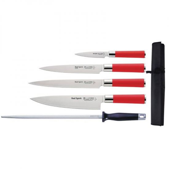 5 Piece Dick Red Spirit Knife Set With Wallet URO S851