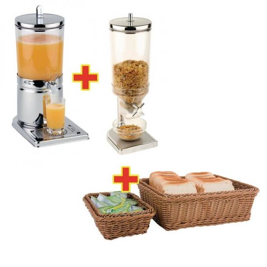 APS Breakfast Service Set With Cereal Dispenser, Juice Dispenser And Baskets URO S957