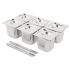 Vogue Stainless Steel Gastronorm Pan Set  6 x 1/6 with Lids