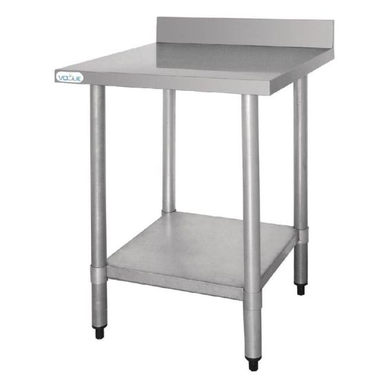 Vogue Stainless Steel Prep Table With Upstand 900mm URO T380 Vogue Stainless Steel Prep Table With Upstand 900mm URO T380