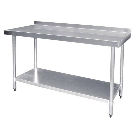 Vogue Stainless Steel Prep Table With Upstand 1200mm URO T381