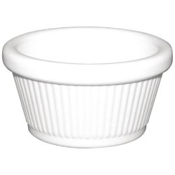 Kristallon Melamine Fluted Ramekins White 76mm (Pack Of 12)