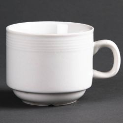 Olympia Linear Stacking Tea Cups 200ml 7oz (Pack of 12) Olympia Linear Stacking Tea Cups 200ml 7oz (Pack of 12)