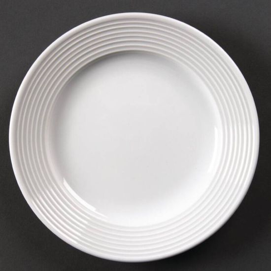 Olympia Linear Wide Rimmed Plates 150mm Box of 12 URO U089 Olympia Linear Wide Rimmed Plates 150mm Box of 12 URO U089