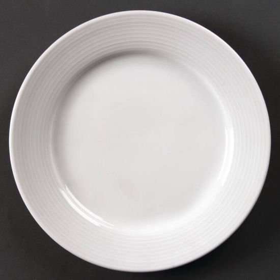 Olympia Linear Wide Rimmed Plates 200mm Box of 12 URO U090 Olympia Linear Wide Rimmed Plates 200mm Box of 12 URO U090