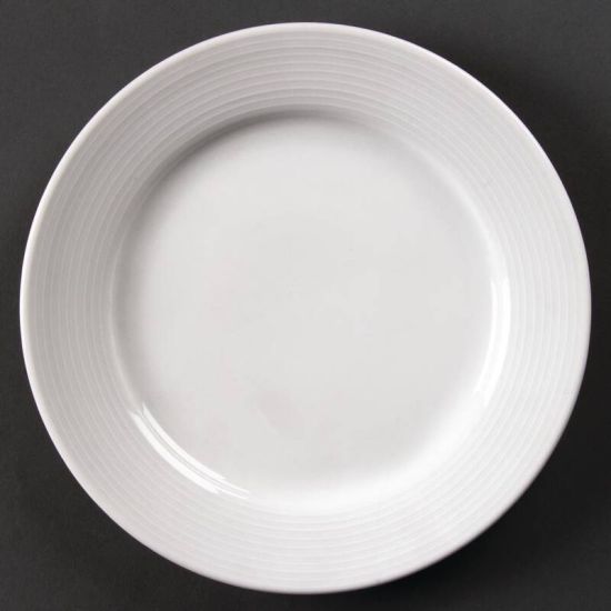 Olympia Linear Wide Rimmed Plates 200mm Box of 12 URO U090