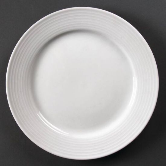 Olympia Linear Wide Rimmed Plates 250mm Box of 12 URO U091