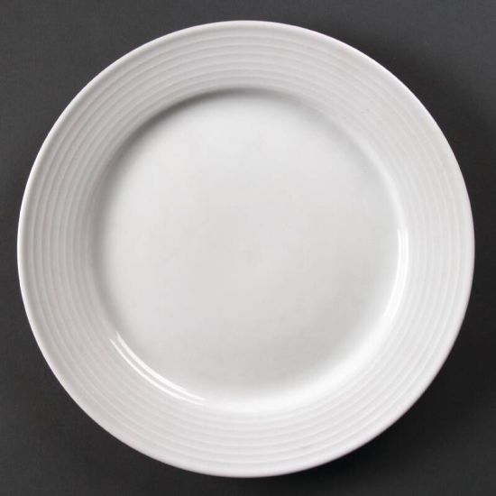 Olympia Linear Wide Rimmed Plates 250mm Box of 12 URO U091 Olympia Linear Wide Rimmed Plates 250mm Box of 12 URO U091