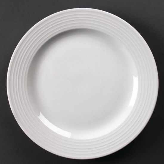 Olympia Linear Wide Rimmed Plates 310mm Box of 6 URO U092