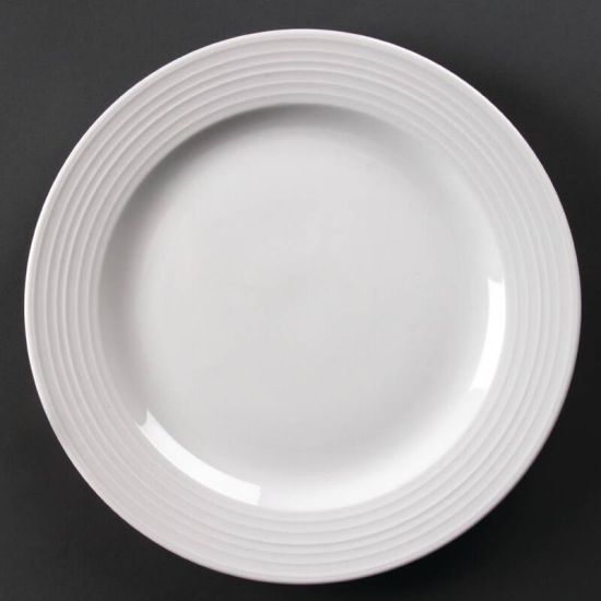 Olympia Linear Wide Rimmed Plates 310mm Box of 6 URO U092 Olympia Linear Wide Rimmed Plates 310mm Box of 6 URO U092